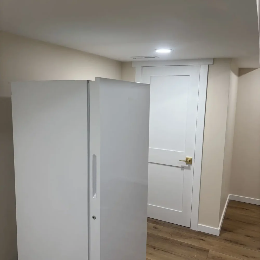 Basement with a Fridge
